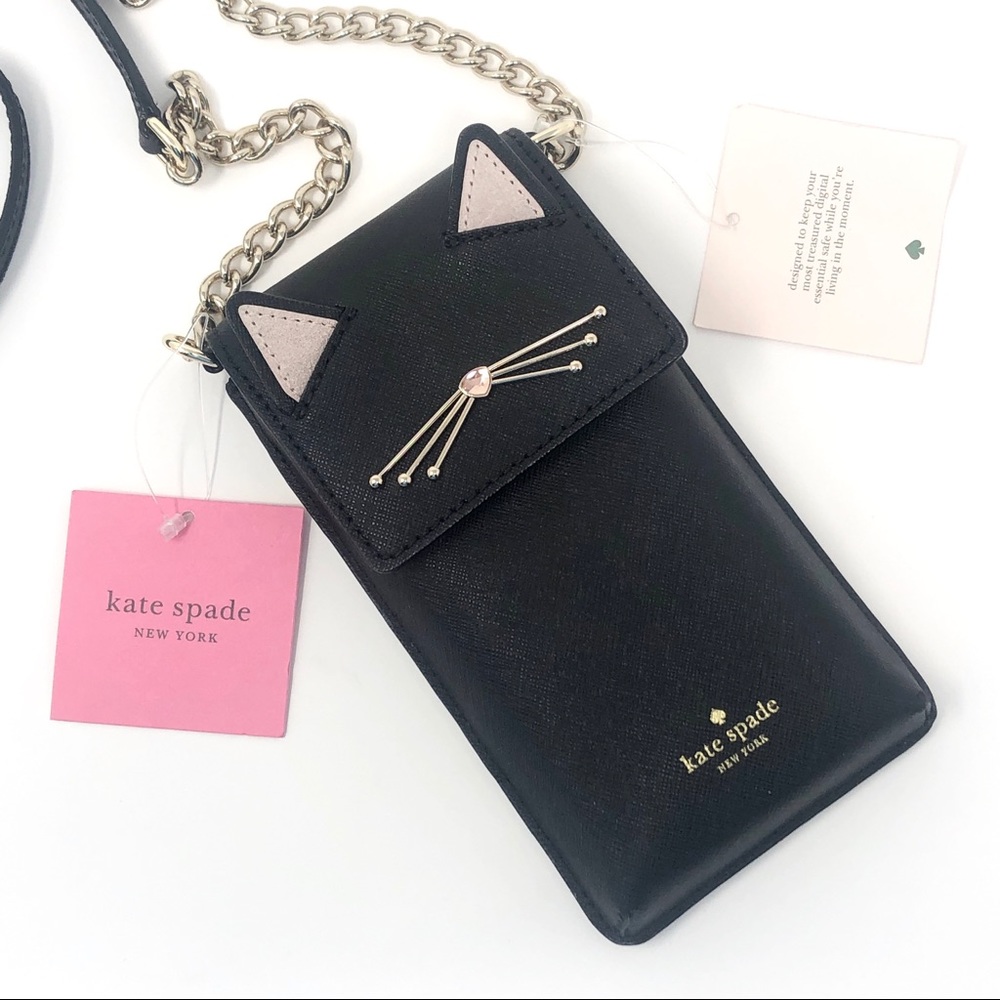 Kate Spade-Cat Leather Phone Crossbody Bag